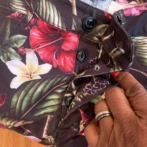 ASOS Black snd floral twill pant